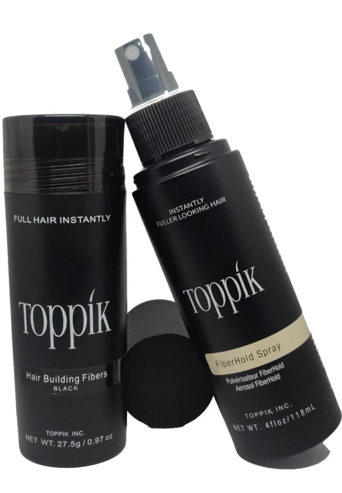 Toppik hair fiber black 27.5gm and toppik hai spray 118ml combo offer