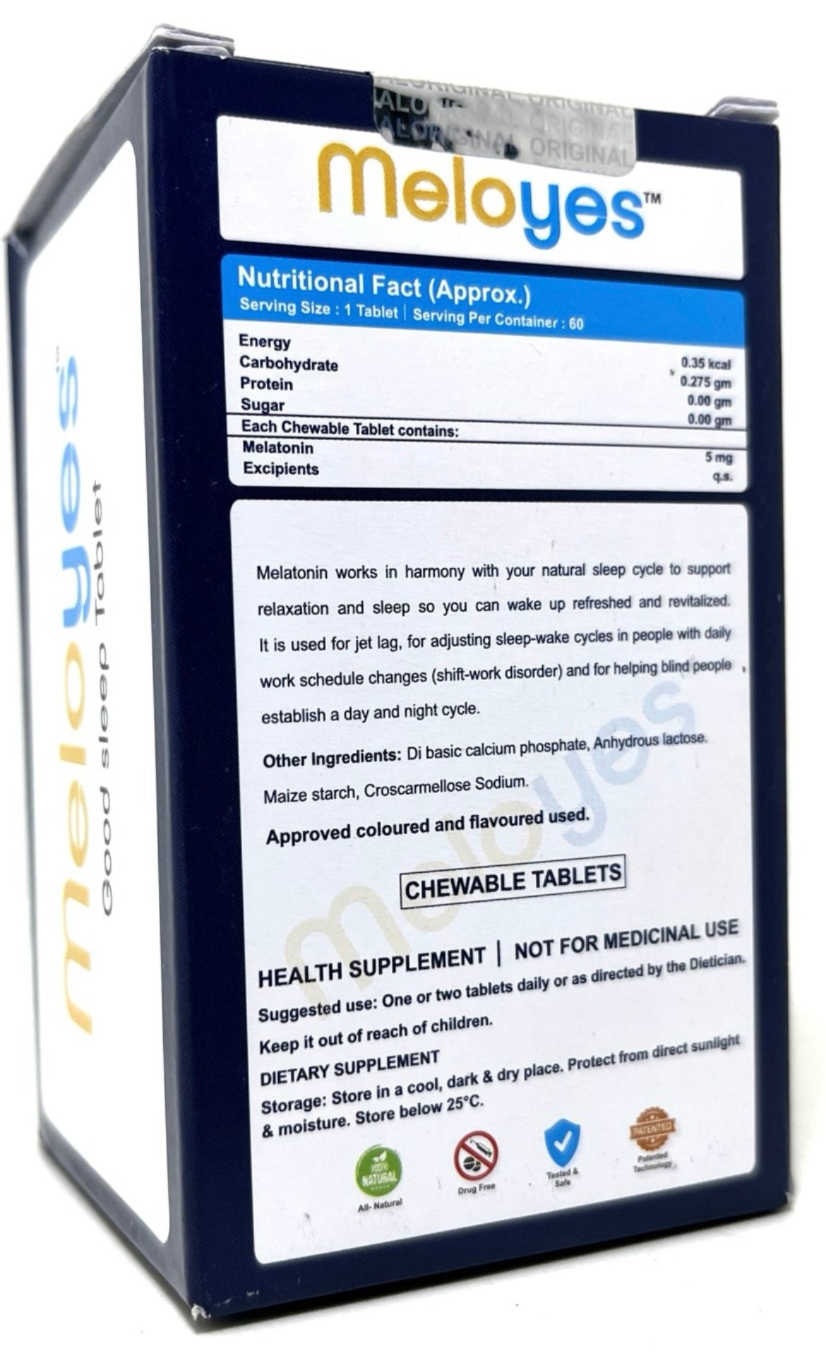 Medicyes meloyes 5mg melatonin to improve sleep cycle