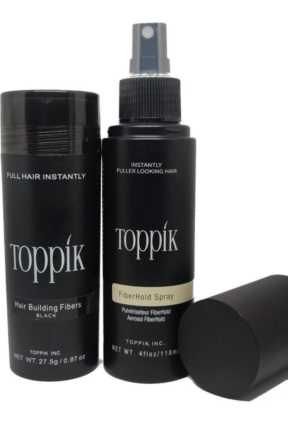 Toppik hair fiber black 27.5gm and toppik hai spray 118ml combo offer