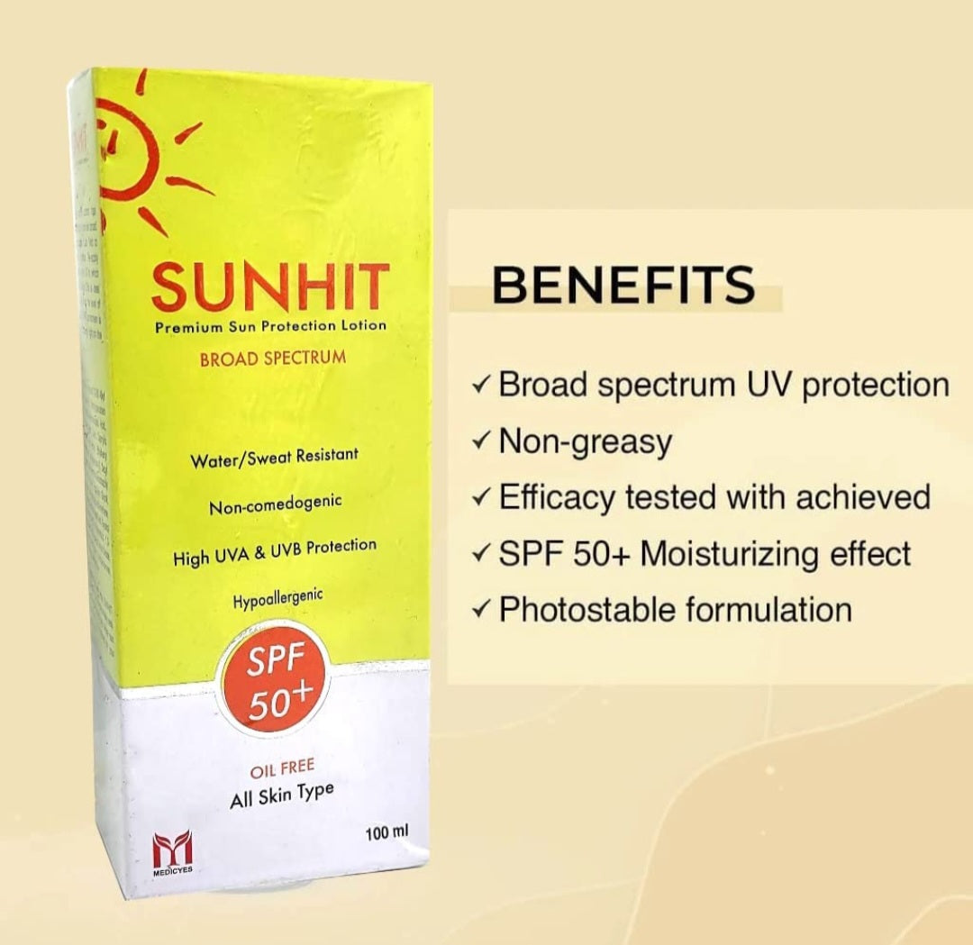 Nukind Sunhit Premium Sun Protection (SPF 50 PA+) Lotion100 ml (Pack of 2)
