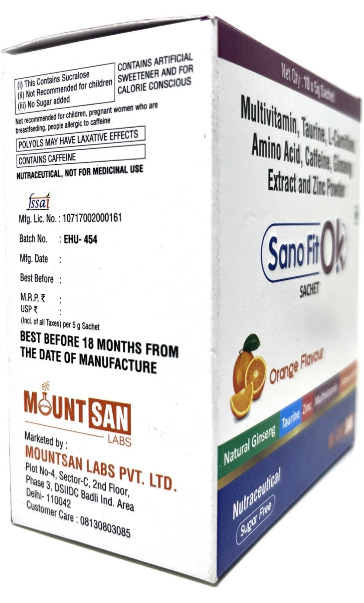 Mountsan labs Sanofit ok Energy Drink, Preworkout Energy Sachets, 20 sachets combo total 100gm