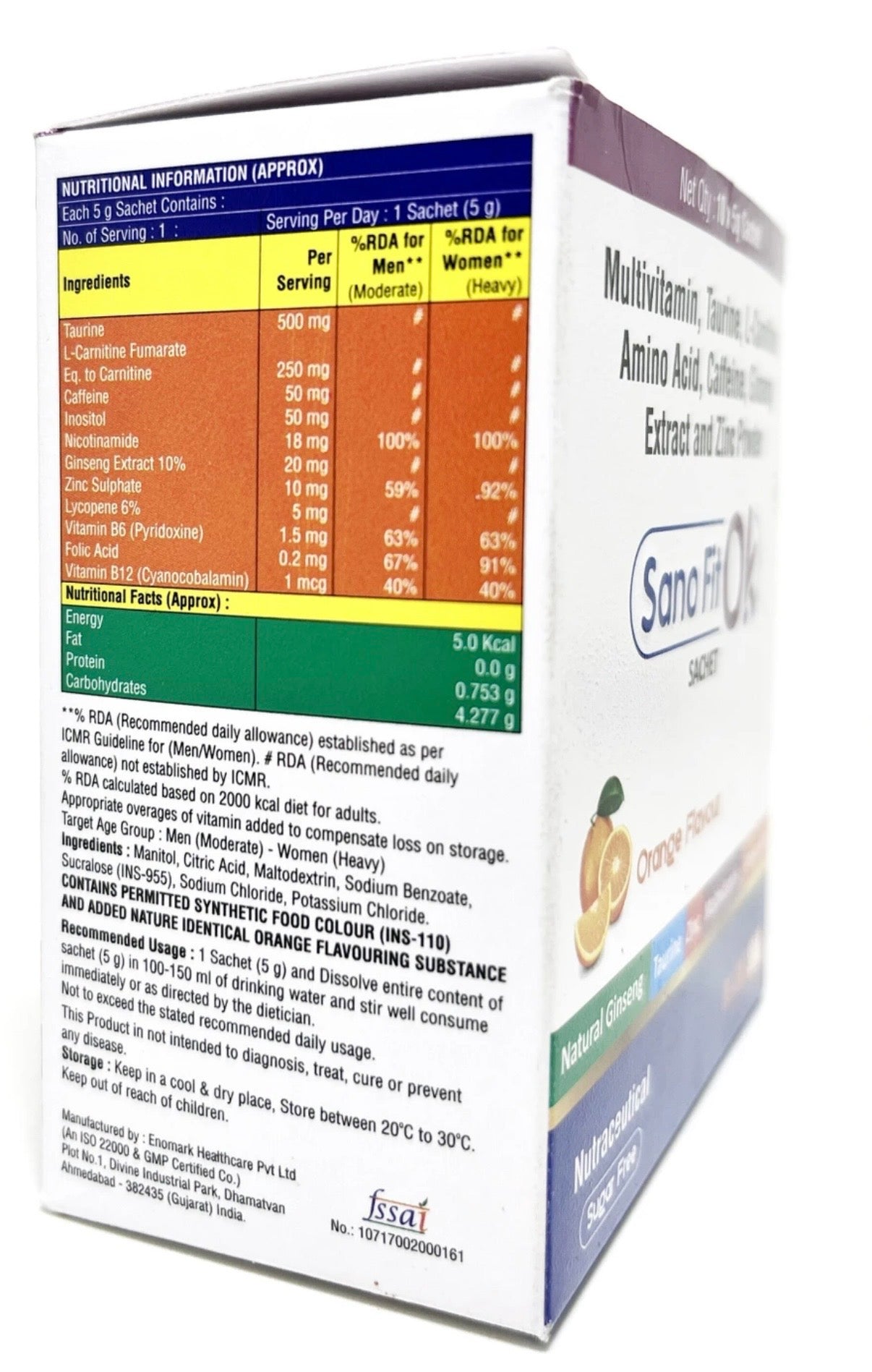 Mountsan labs Sanofit ok Energy Drink, Preworkout Energy Sachets, 20 sachets combo total 100gm