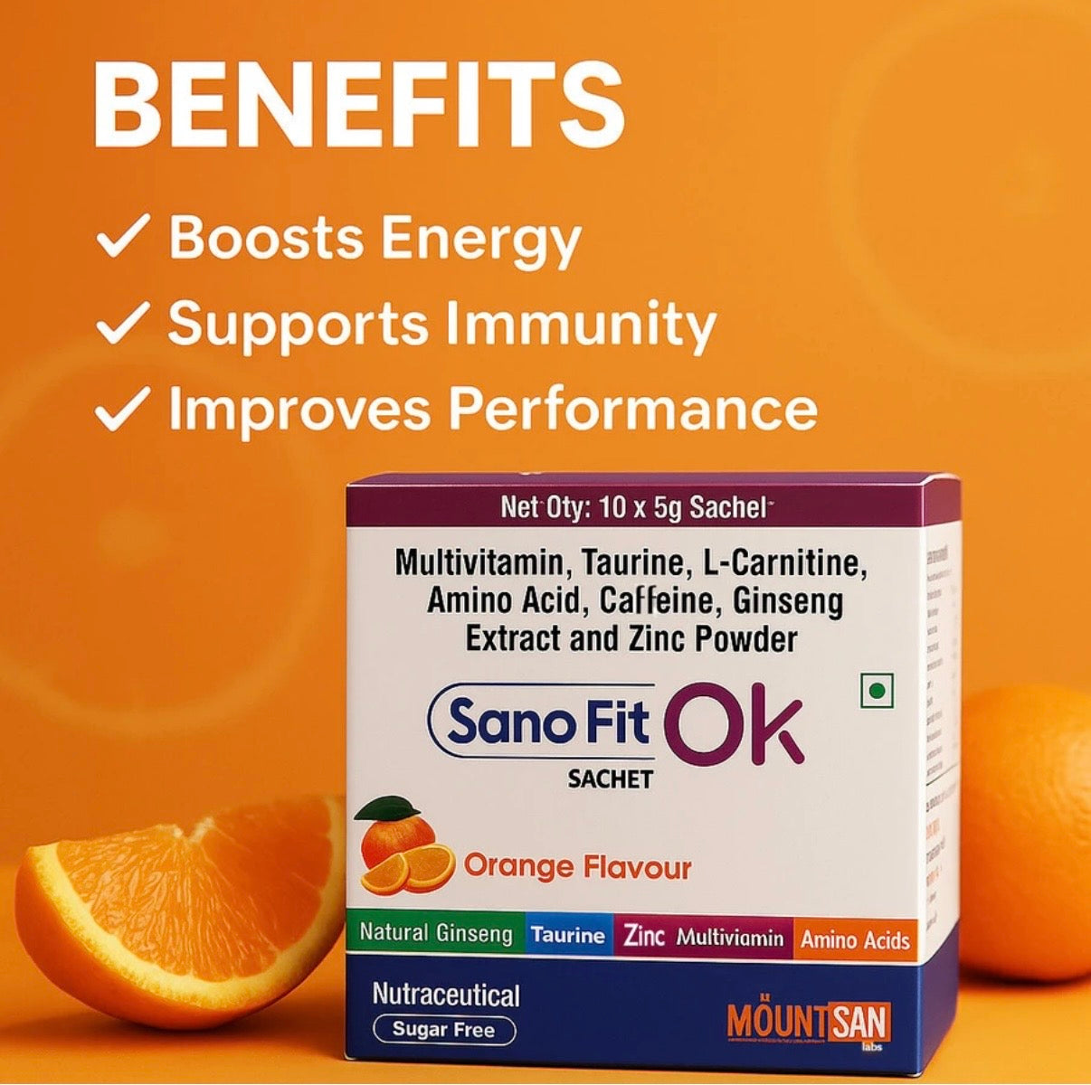 Mountsan labs Sanofit ok Energy Drink, Preworkout Energy Sachets, 20 sachets combo total 100gm