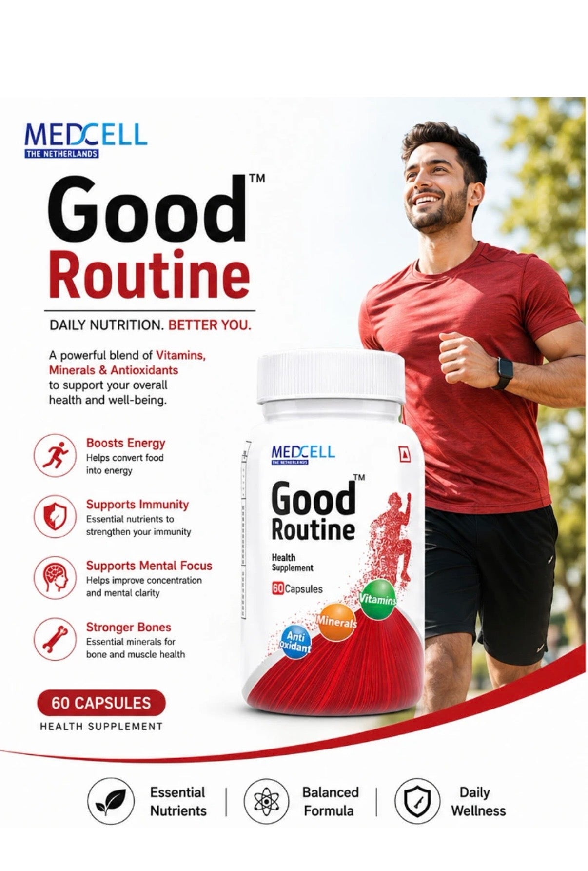Medcell good routine multivitamins,mineral- 60 capsules