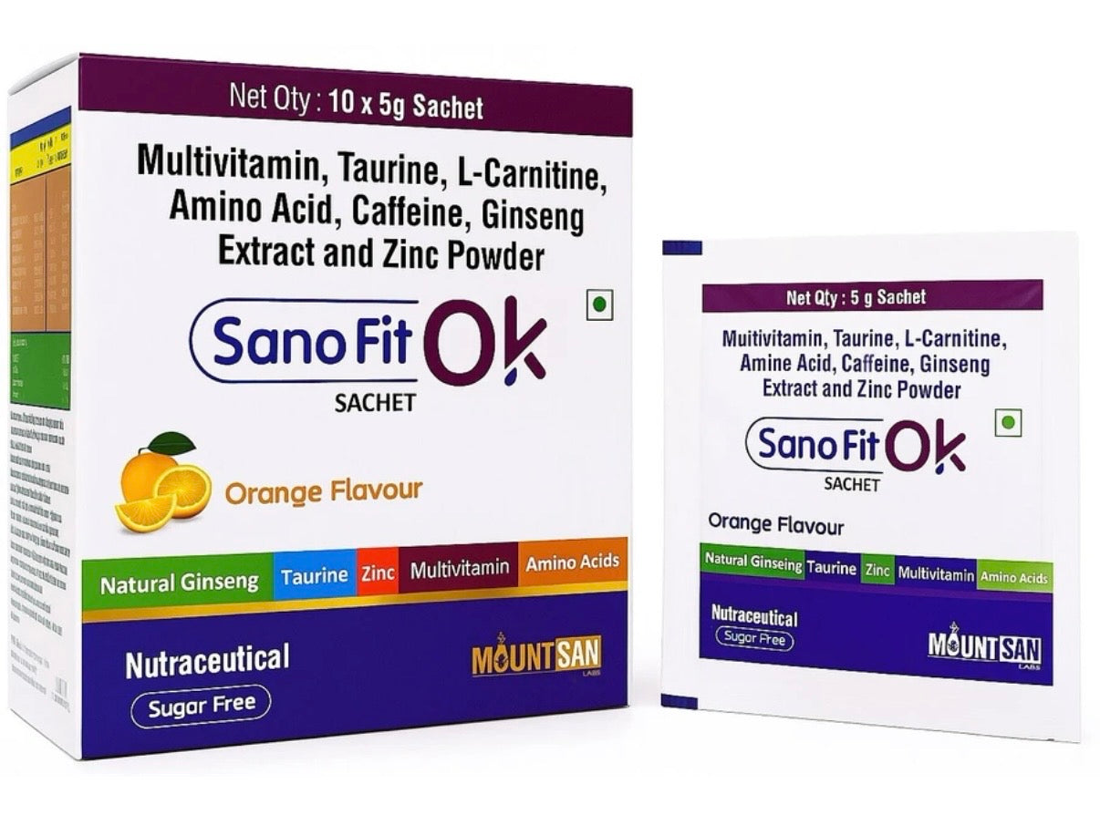 Mountsan labs Sanofit ok Energy Drink, Preworkout Energy Sachets, 20 sachets combo total 100gm