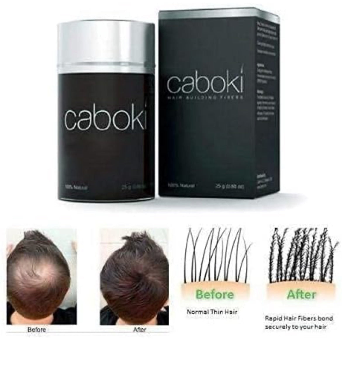 Caboki hair building fiber Natural Black 25gm