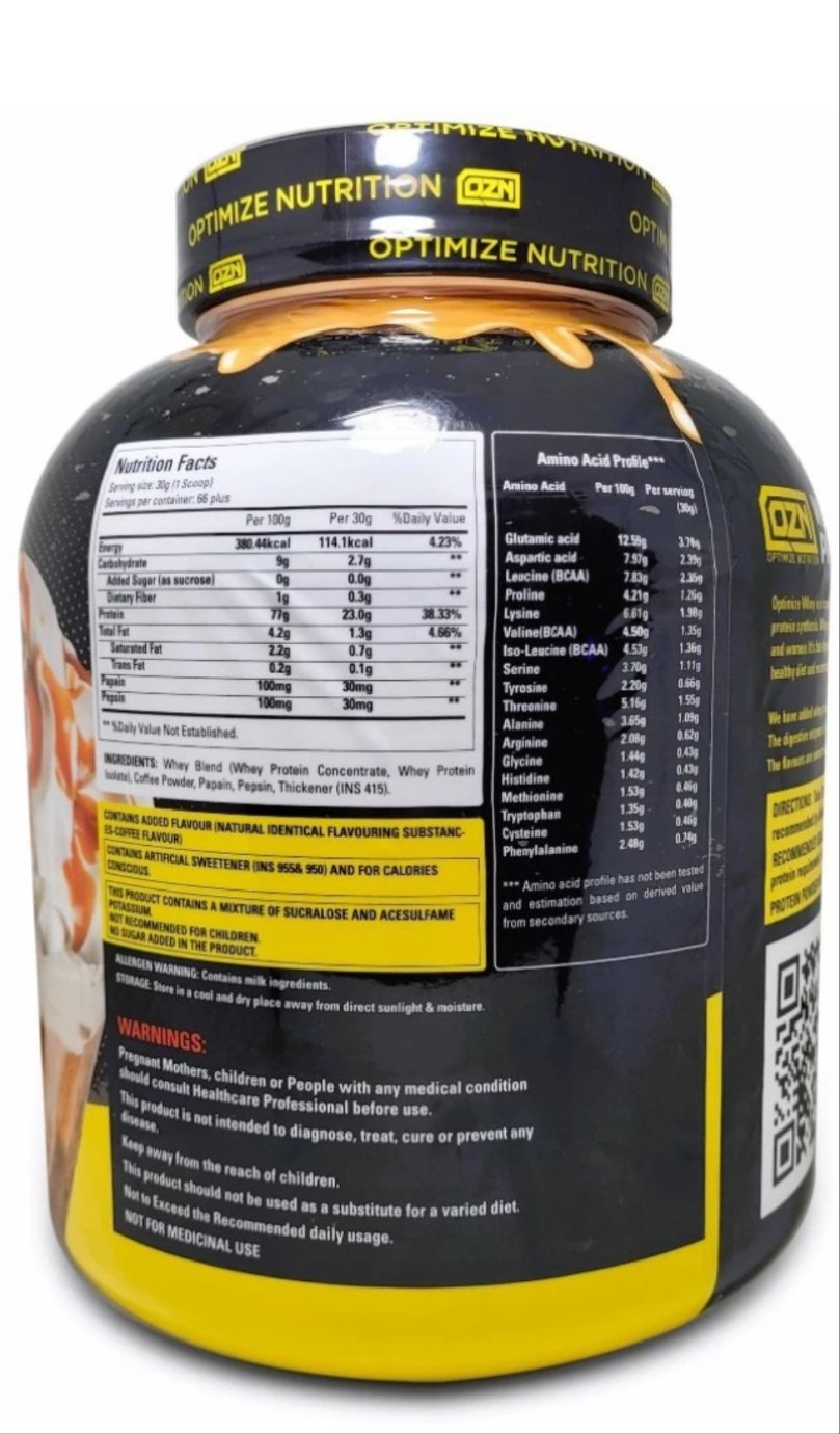 OZN Whey Protein With Added Isolate Gluten Free Whey Protein 2kg