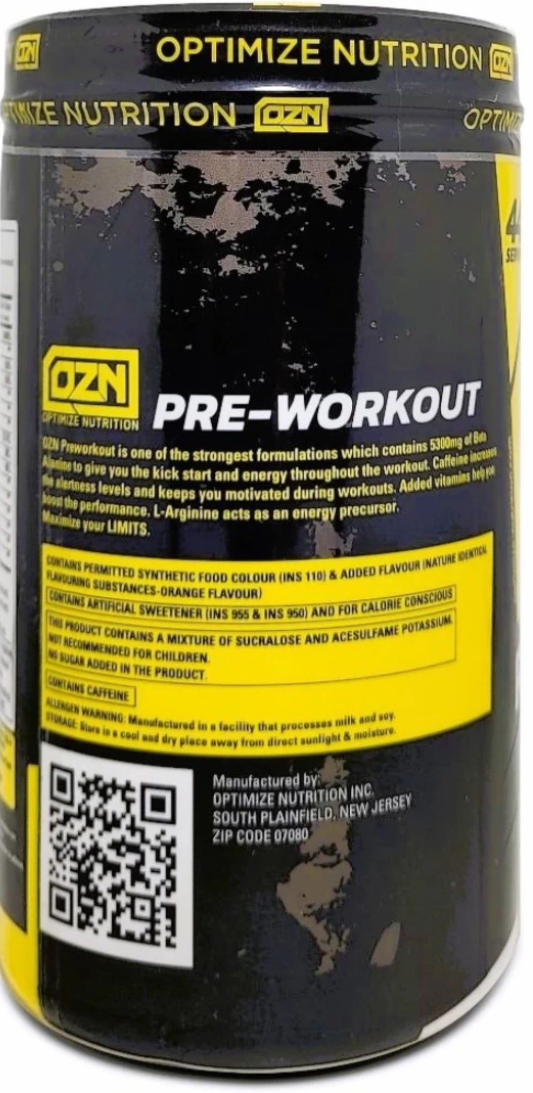 OZN Extra Strength Caffeine, Beta Alanine And L-Arginine Preworkout 44serving(400gm)