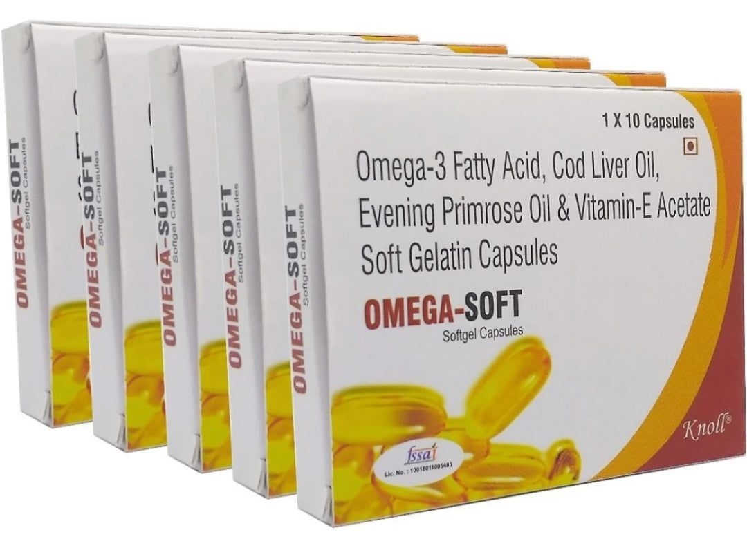 Knoll Omega-Soft omega-3, cod liver, Evening Primrose & Vitamin E (50 softgel)