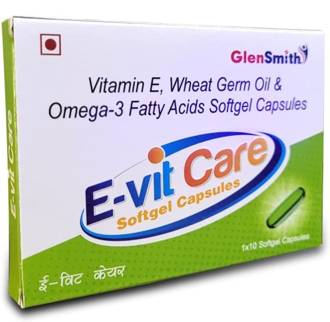 Evit Care Vitamin E, Wheat Germ Oil & Omega-3 Softgel Capsules (60)