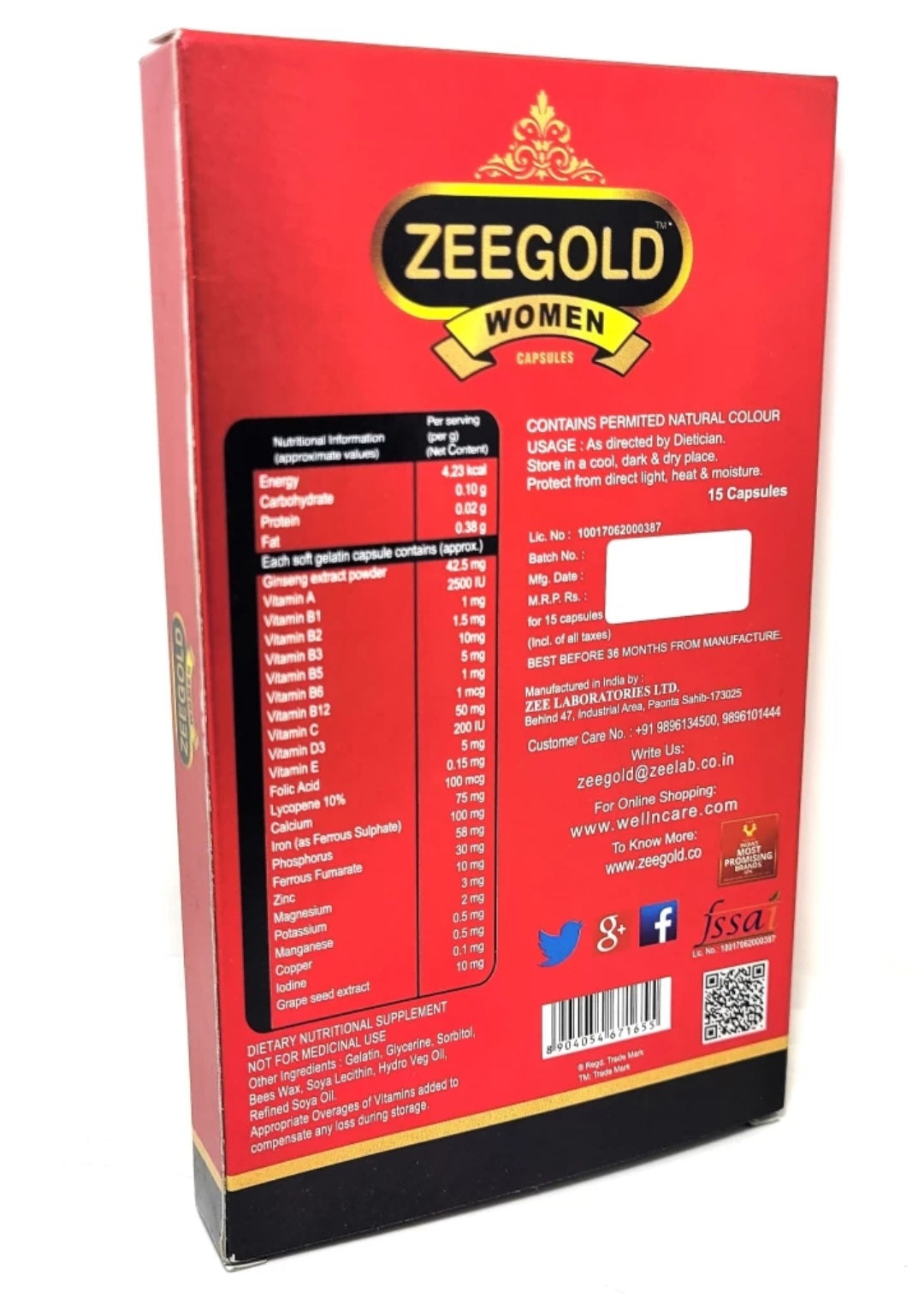 zeegold Women capsules for Energy, Power and Immunity(30 softgels)