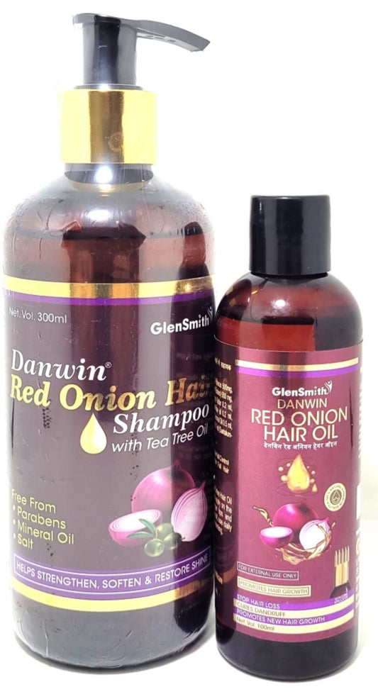 Danwin Red Onion Shampoo(300ml) And Hair Oil(100ml)