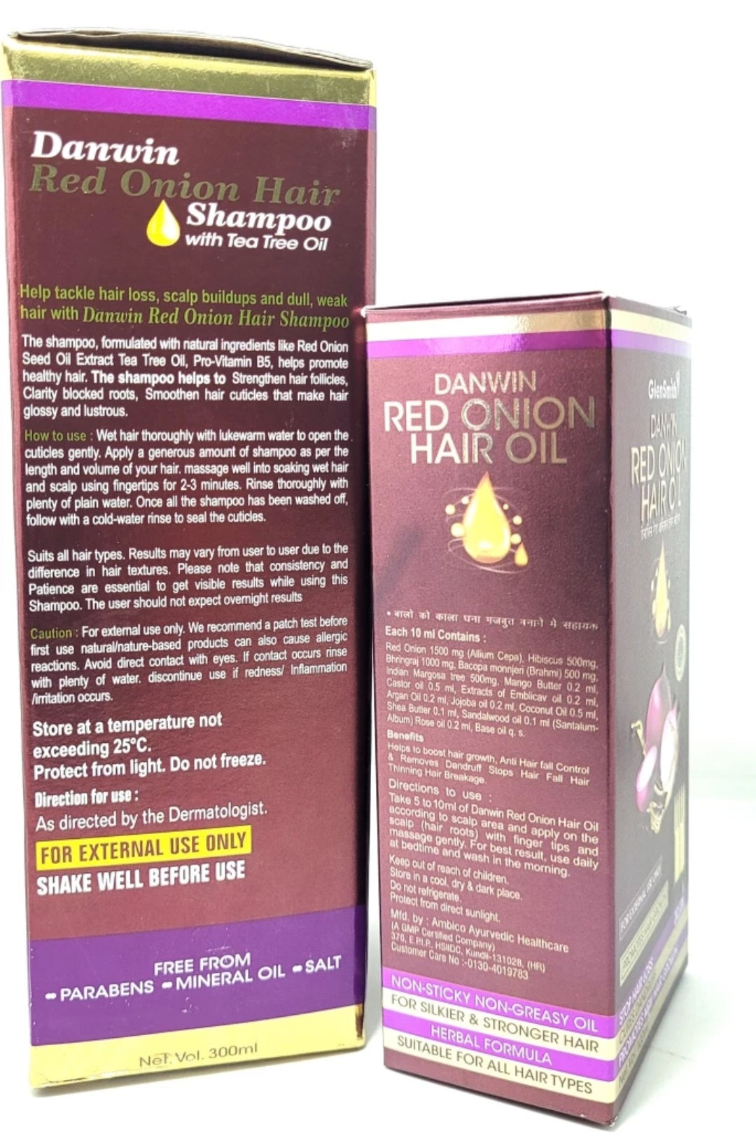 Danwin Red Onion Shampoo(300ml) And Hair Oil(100ml)