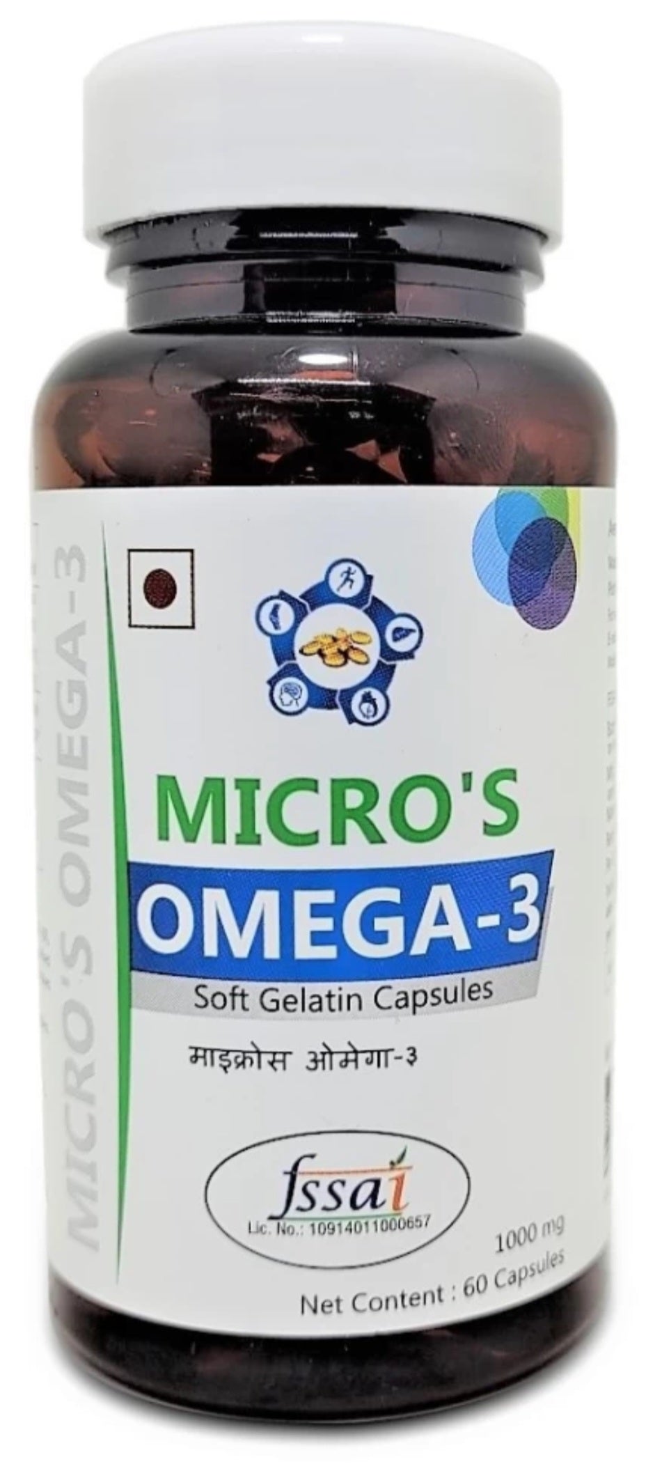 Micro's Omega-3 1000mg(EPA-180mg, DHA-120mg) Softgel Capsules(60)