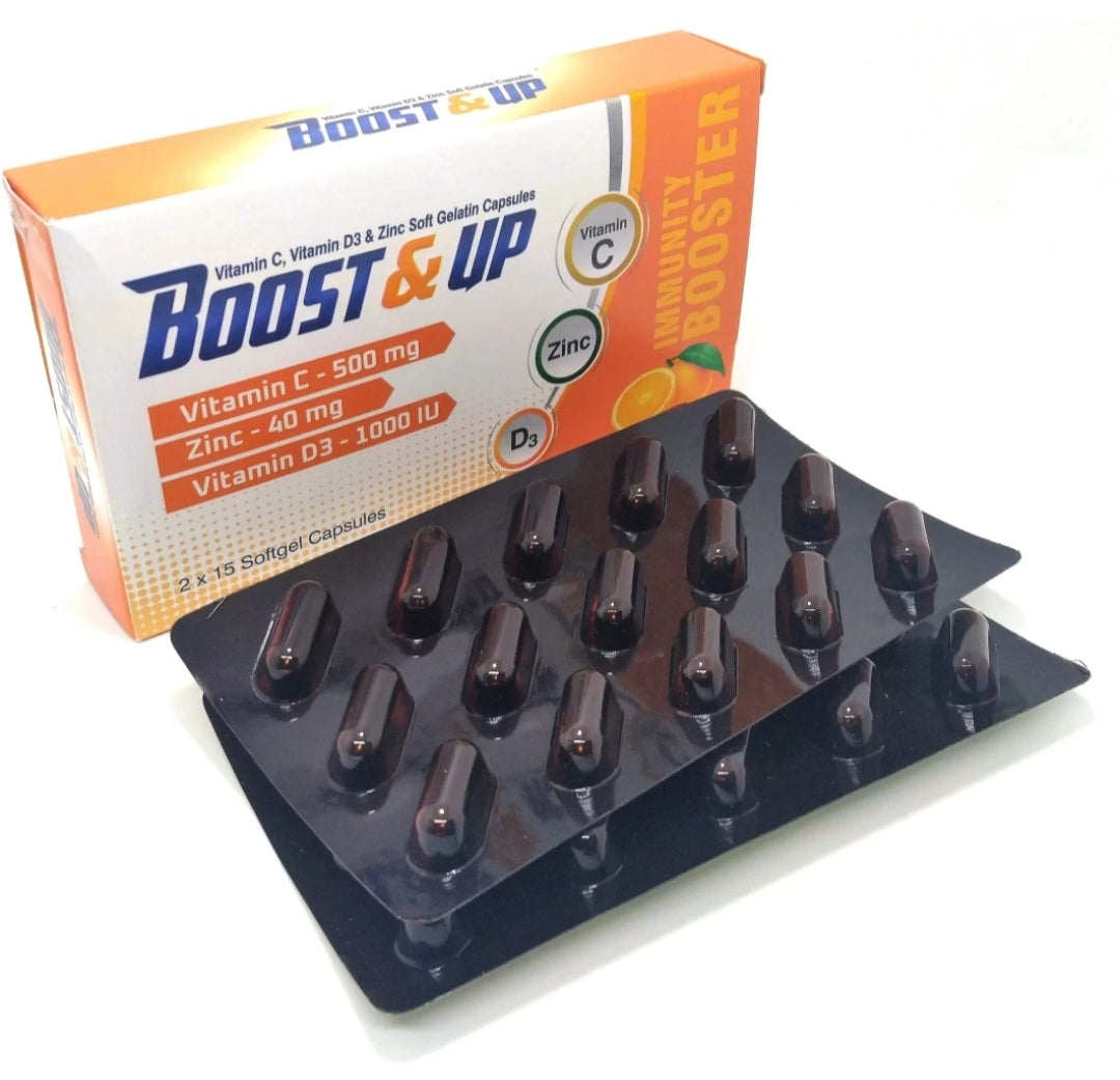 Boost & up Immunity Booster With Vitamin C, Vitamin D3 And Zinc (60softgels)