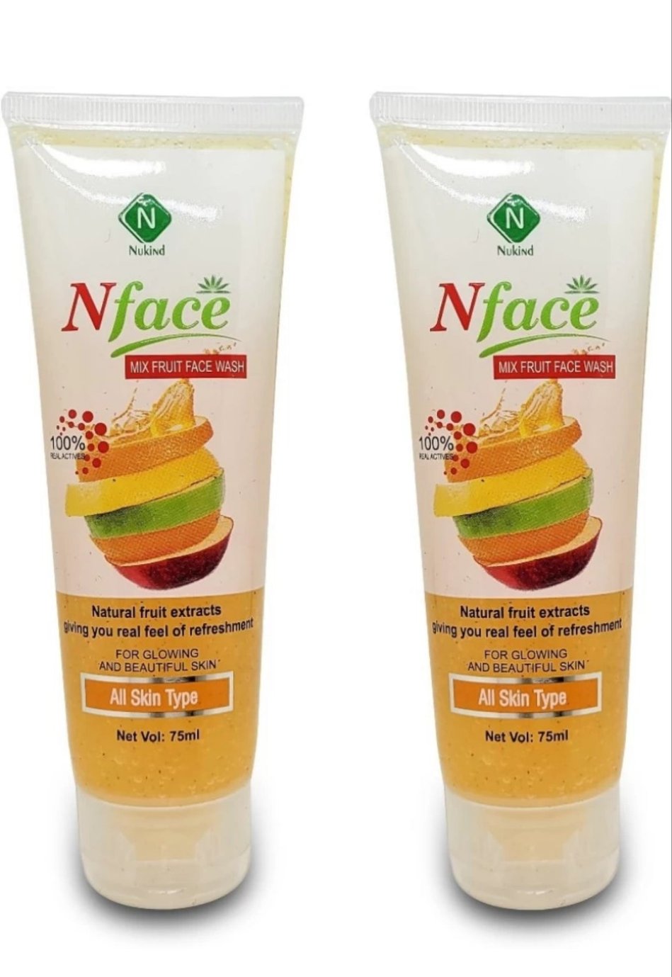 Nface mix fruit face wash pack od 75ml x 2