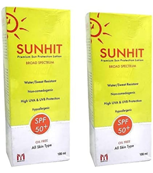 Nukind Sunhit Premium Sun Protection (SPF 50 PA+) Lotion100 ml  (Pack of 2)